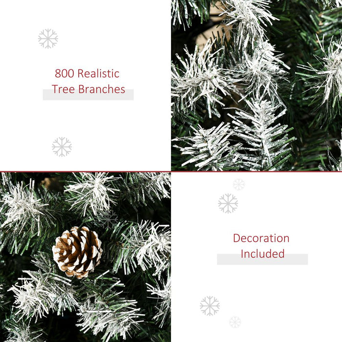 6FT Artificial Christmas Tree Pine Cones Xmas Home Deco Automatic Open Green