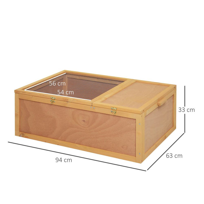 Spacious Wooden Tortoise House | Small Reptile Cage | Pawhut - Professional Seller