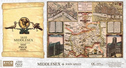 Middlesex Historical Map 1000 Piece Jigsaw Puzzle (1610)