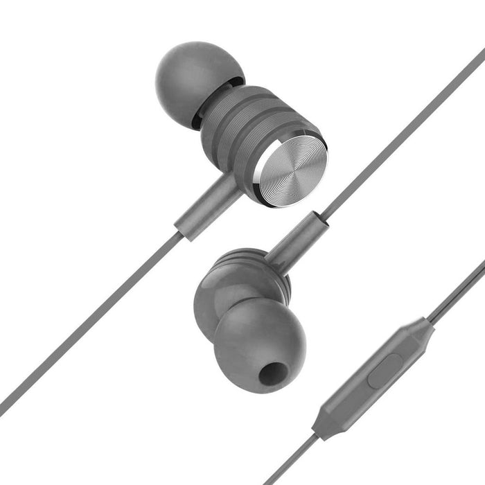 High-Fidelity Vybe Bass Earphones - One-Touch Remote, Space Grey