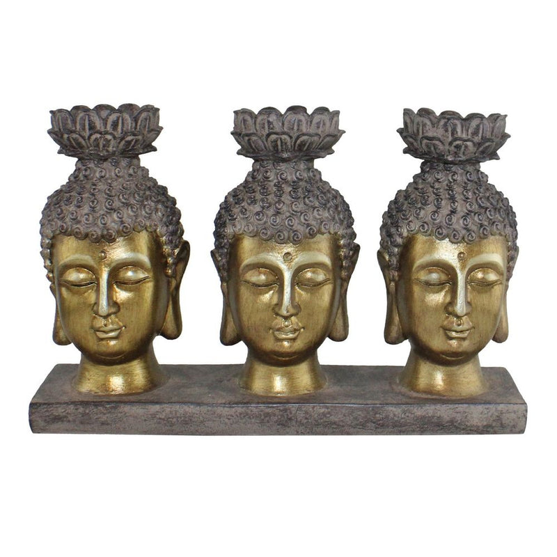 Stylish Triple Candle Holder, Buddha Design
