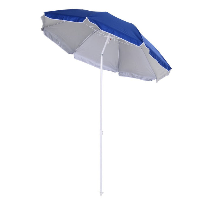 Premium 1.7m Beach Umbrella: Tilt Sun Shelter w/ Bag -Top Quality, Blue Outsunny