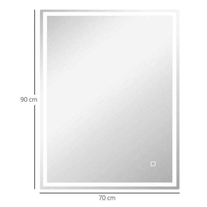 kleankin Illuminated Bathroom Mirror with LED Lights, 3 Colours, Defogging Film