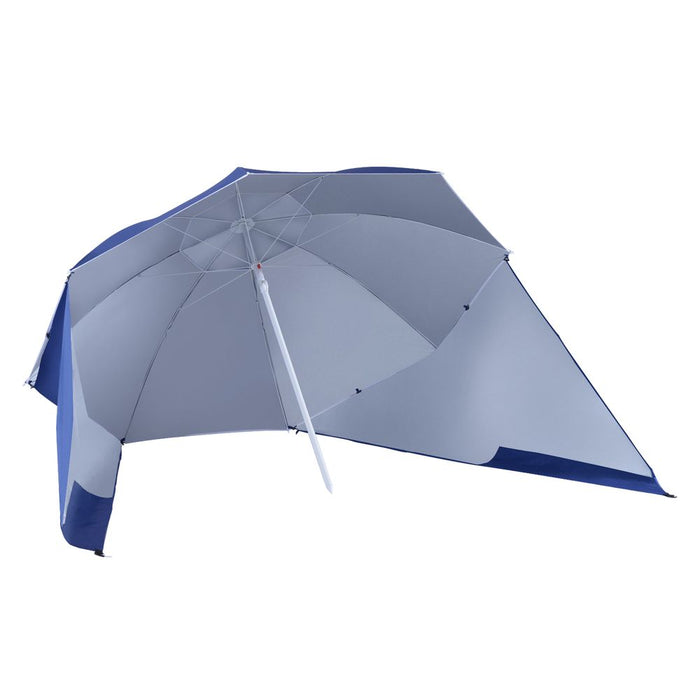 Premium UV Protection Beach Umbrella: 2-in-1 Sun Shelter; Steel Blue; High Quality Guaranteed!