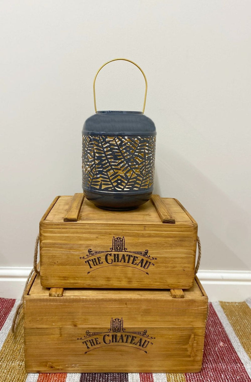 Synergy Leaf Lantern - Create Captivating Shadows - Best Quality - 12cm Base Diameter - 23cm Height - Gold Inner - 13.5cm Handle
