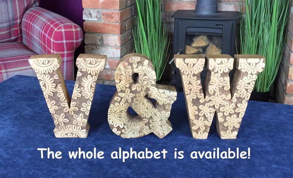 Exquisite Hand Carved Wooden Flower Letter O | Rustic Décor | Free Standing or Wall Mounted | Perfect Gifts for All Occasions