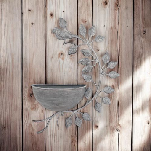 42CM GREY METAL GARDEN PLANTER