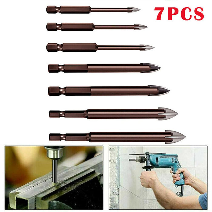 7Pcs Universal Efficient Drilling Tools 3-12mm Hexagonal Handle Reamers Set UK