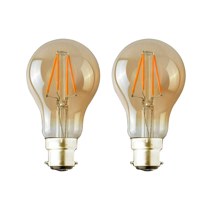 2 Pack E27,B22 LED Edison Dimmable Vintage Amber Glass Warm white 2700K, Cool white 6000K Light Bulbs