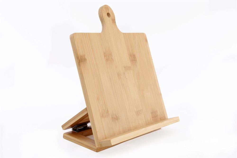 Bamboo Wood Recipe Book Holder - Sturdy & Stylish A-Frame Design - Perfect for Kitchen Countertop - Premium Quality