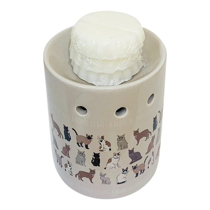 Adorable Cat Oil Burner & Wax Melts Set