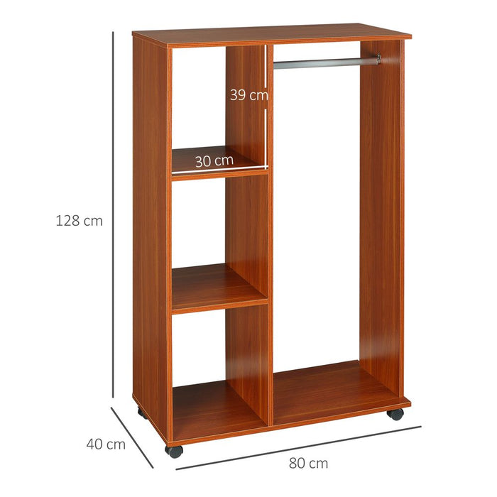 Walnut Open Wardrobe | High Quality | Clothes Hanging Rail | Organizer