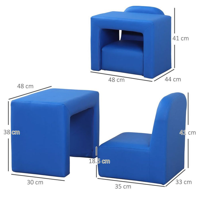 Premium Kids Mini Sofa & Chair Set | 2-in-1 Table & Armchair | Ideal for Girls & Boys | HOMCOM