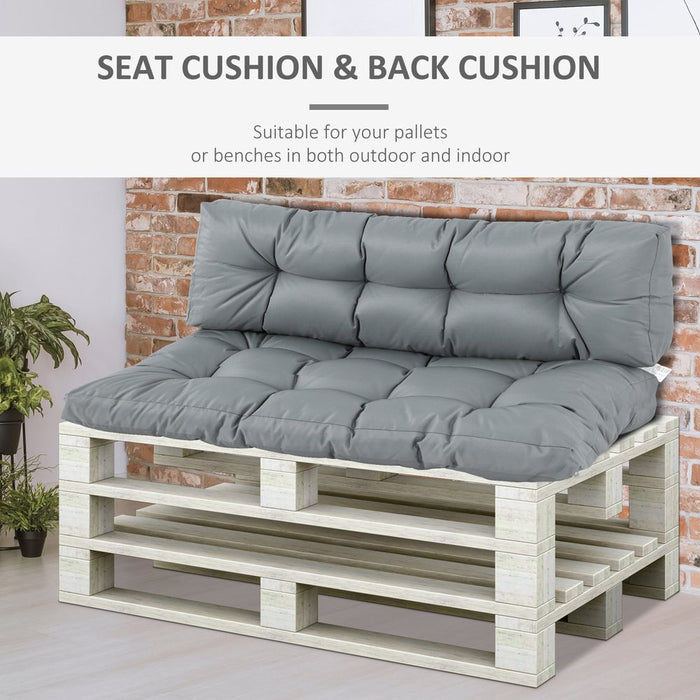 Transform Pallets with 2Pcs Garden Tufted Dark Grey Cushions - Comfortable & Stylish
