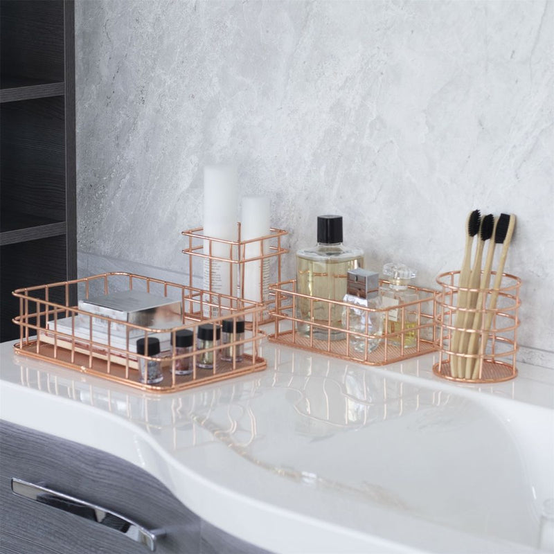 Premium Rose Gold Organisation Baskets - Set of 4 | M&W