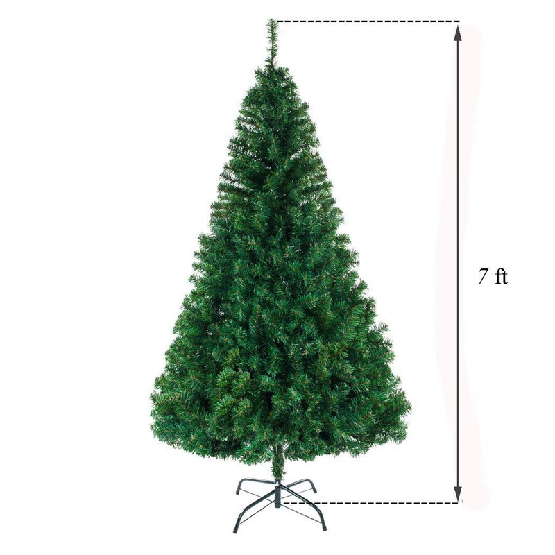 7ft 1100 Branch Christmas Tree | Artificial PVC | Metal Base | Green