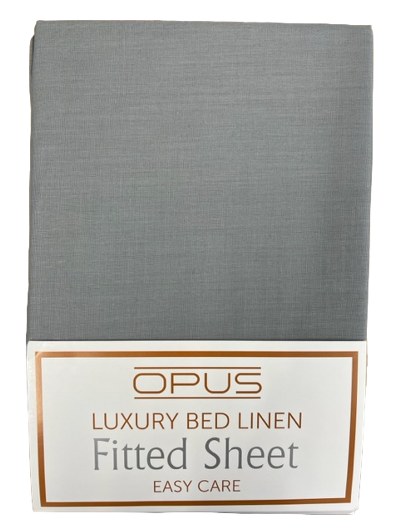 Opus Polycotton Bedding - Easy care, pink, silver, grey, navy, white, fitted & flat sheets, pillowcase pairs.
