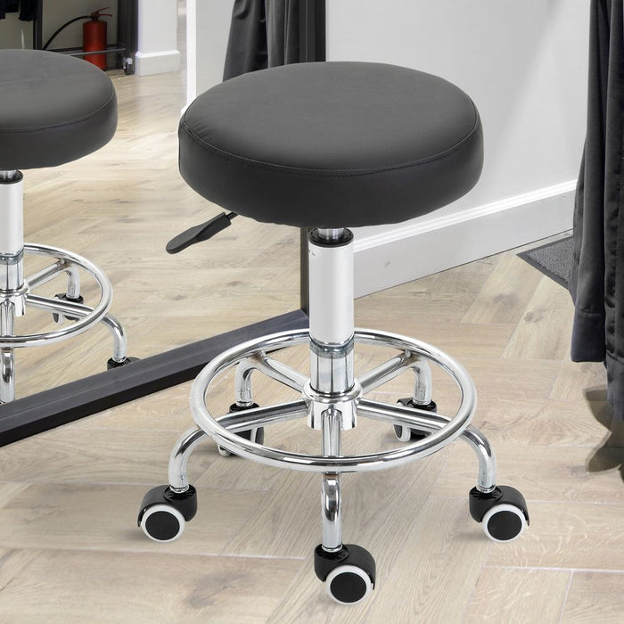 Comfortable Adjustable Stool PU Leather with Footrest - Professional Quality