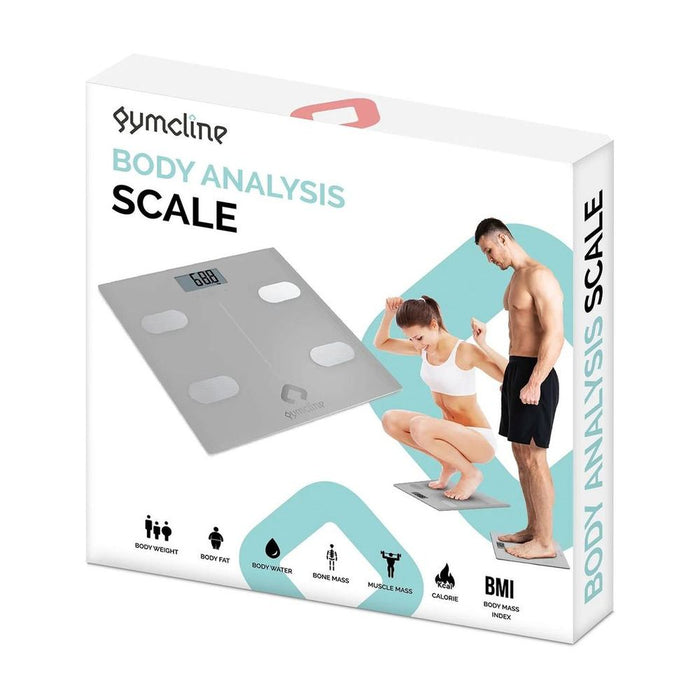 Gymcline Body Analysis Scale w/ BMI Report & Daily Calorie Intake Guide, Silver