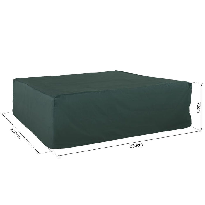 Durable 230x230cm Green Outdoor Furniture Cover | Heavy-Duty PVC Coated 600D Waterproof Protection