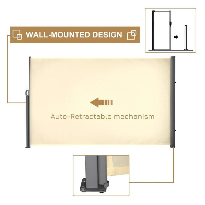 Premium 3x1.8M Retractable Awning for Patio Privacy - Cream