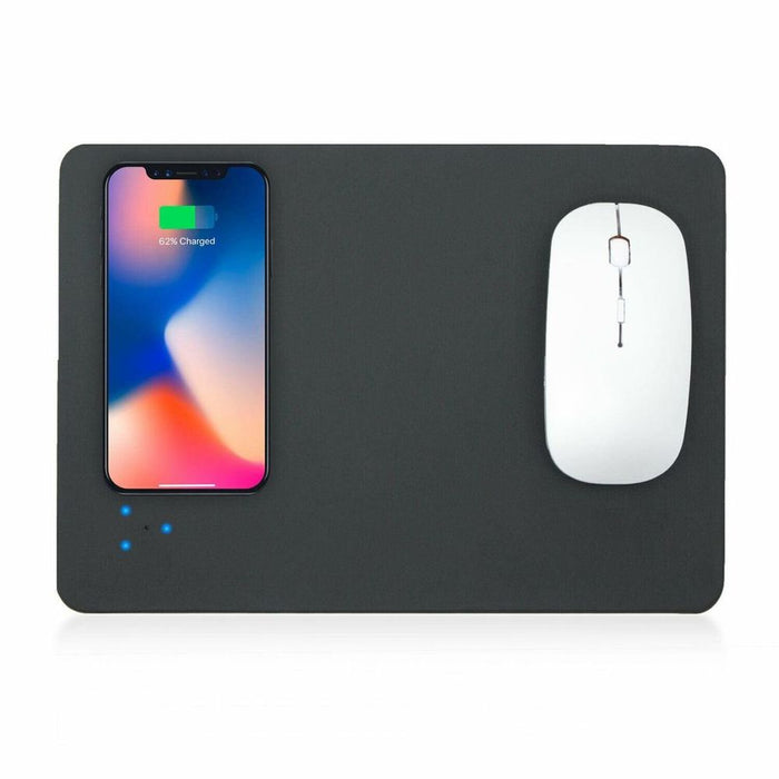 Convenient 2-in-1 Wireless Charging Pad for Mouse & Cell Phone, Black