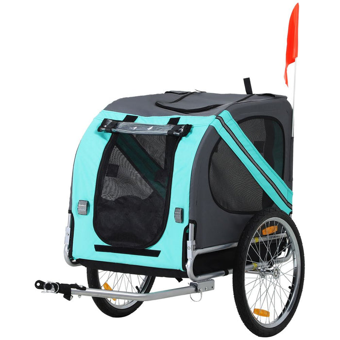 Premium Pet Bike Trailer for Dogs & Cats - Water Resistant, Hitch Coupler, Green