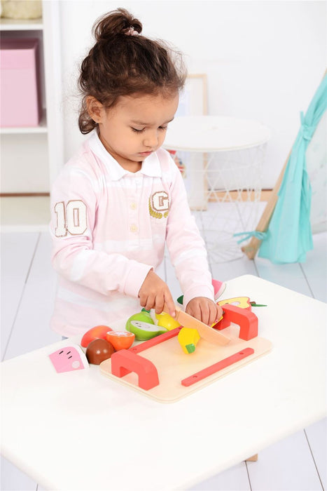 LELIN Fruit Play Set - Imaginative, Educational, & Fun Kitchen Toy for Young Chefs - Includes Chopping Board, Knife, Watermelon, Pear, Kiwi, Apple - Ages 3+