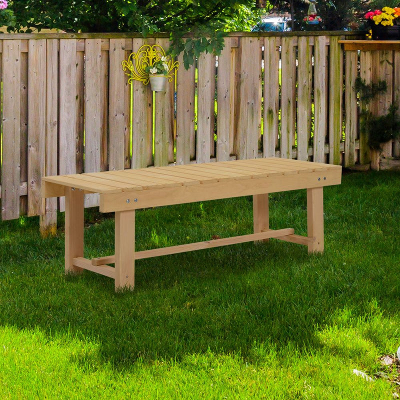 Outsunny 2-Seater Outdoor Garden Fir Wood Patio Bench