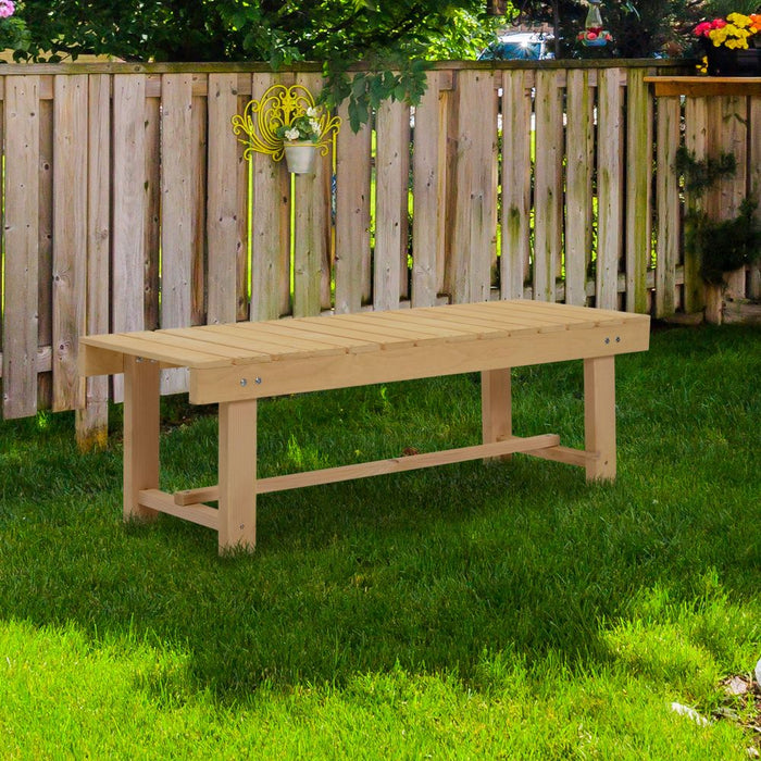 Outsunny 2-Seater Outdoor Garden Fir Wood Patio Bench