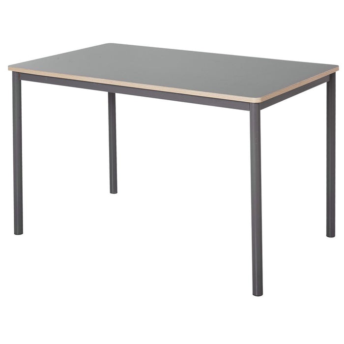 120cm Minimalistic Dining Table Steel Frame Foot Pads Simple Style Grey