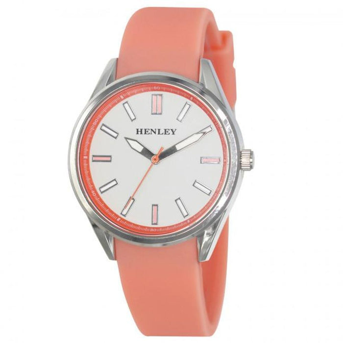 Henley Ladies Sports White Dial Coloured Rubber Strap Watch H06177 Available Multiple Colour