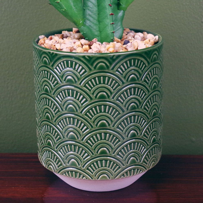 High-Quality 23cm Artificial Cactus Plant in Ceramic Planter