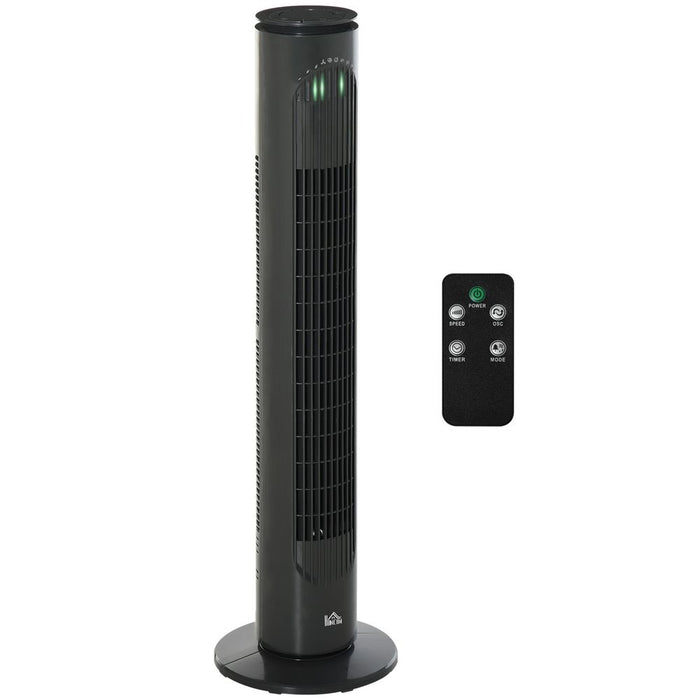 Powerful Tower Fan, 3 Speeds, 3 Modes, Timer, Oscillation, Remote Control - Dark Grey