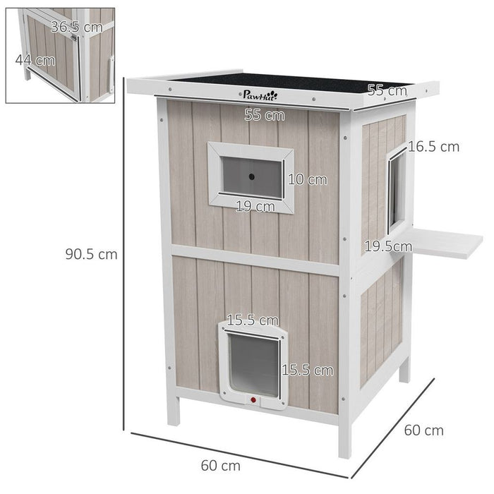 PawHut Outdoor Wooden Cat House - Spacious, Escape Doors - for 1-2 Cats. Get the Best Quality!