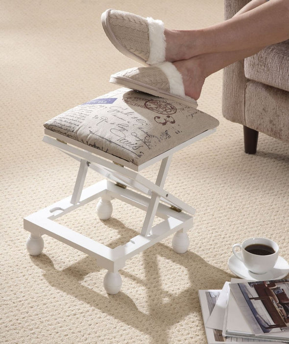 Premium White Footstool - 3 Positions