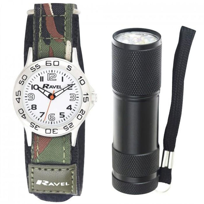 High-Quality Camo Kids Watch & Torch Set