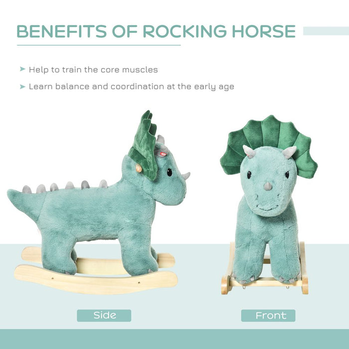 Premium Triceratops Ride-On Rocking Horse Toy - Top Quality, Ages 36-72 Months