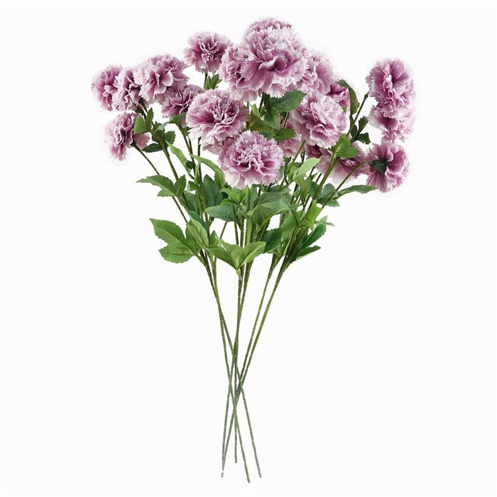 Pack of 6 x 70cm Pink Artificial Carnation Stem - 24 Flowers