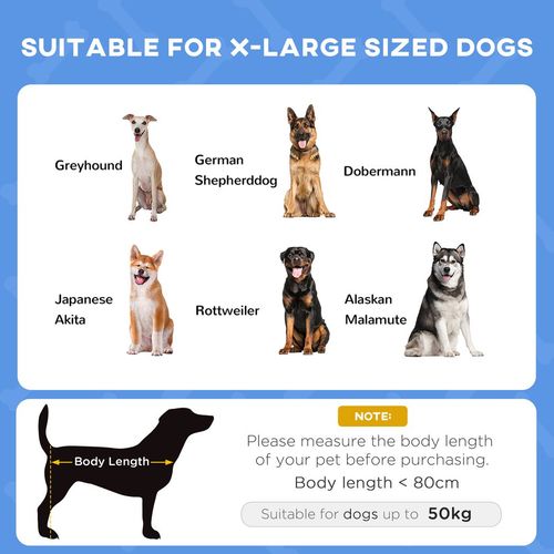 PawHut 122cm Elevated Dog Bed Cooling Raised Pet Cot UV Protection Canopy Blue