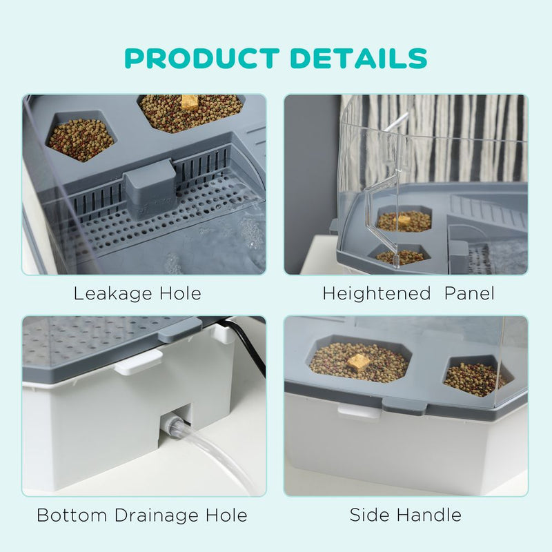 PawHut Turtle Tank - Triple Filtration, Natural Habitat, Spacious Cage - White