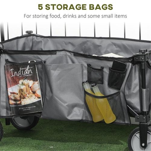 Garden Cart for camping, fishing, exercise, shopping, gardening Dark Grey 108L x 55W x 93H cm