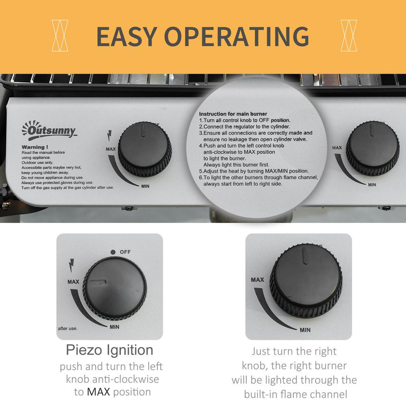 High-Performance Gas BBQ Grill - 2 Burner Propane Grill