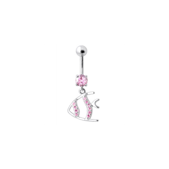 Jeweled Fish Dangling Navel Ring