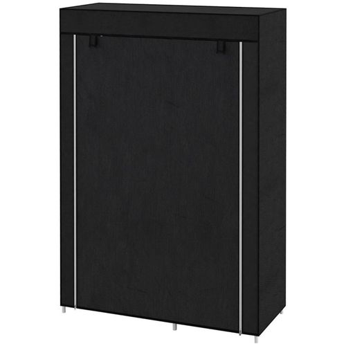 Fabric Wardrobe Hanging rail and Six shelves Clothes Storage 103W x 43D x 162.5H cm