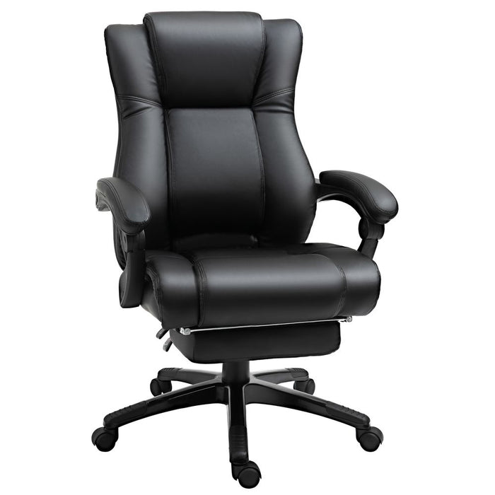 Vinsetto Executive Office Chair, PU Leather High Back Desk Chair with Height Adjustable, Reclining Swivel Computer Chair for Home, Black