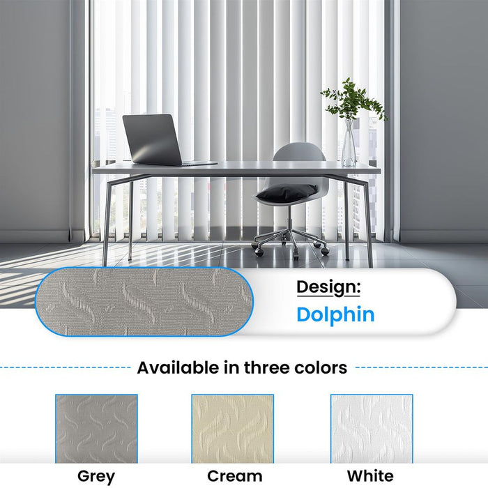 Dolphin Grey Steel Vertical Blind Slats Replacement - High Quality - 89mm - 1700mm (J8795)