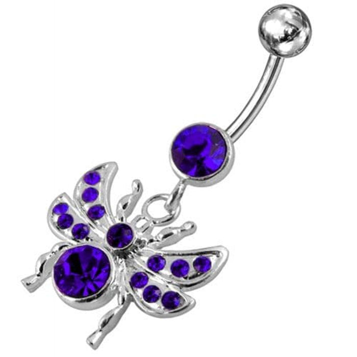 Jeweled flies Dangling Belly Ring