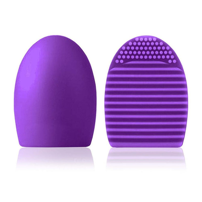 Silicone Egg Sponge Scrubber Make-Up Brush Cleaner - Pink/Purple [Purple]
