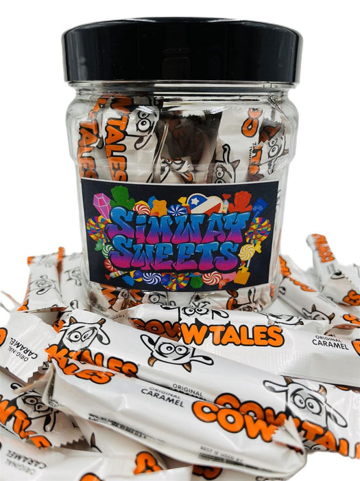 Cow Tales Jar - Vanilla Flavour Chew with Soft Centre - Imported from USA - Date Assured - 40 Individually Wrapped Pieces